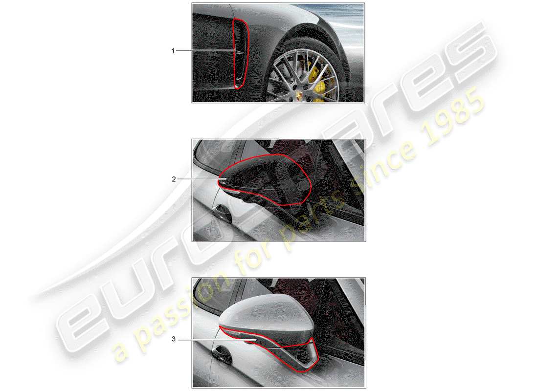 porsche tequipment panamera (2013) body part diagram