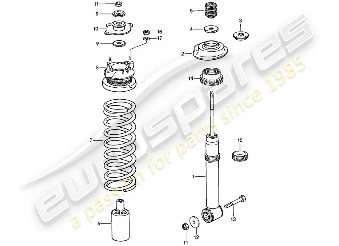 porsche 928 (1983) suspension - front axle - f 92-es840 219>> - f 92-es849 567>> - d >> - mj 1985 parts diagram