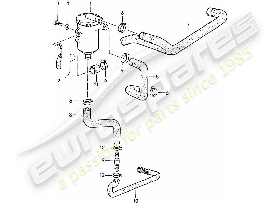 porsche 911 (1988) oil separator part diagram