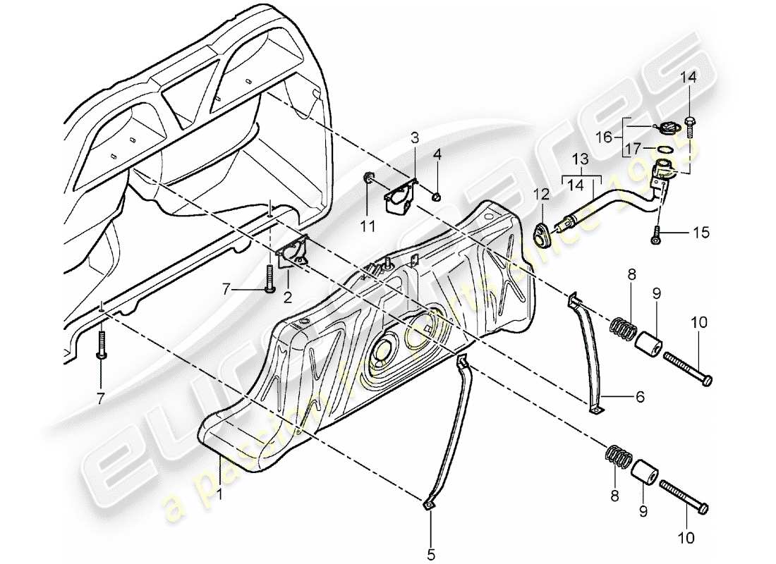 porsche carrera gt (2006) fuel tank - with: - accessories part diagram