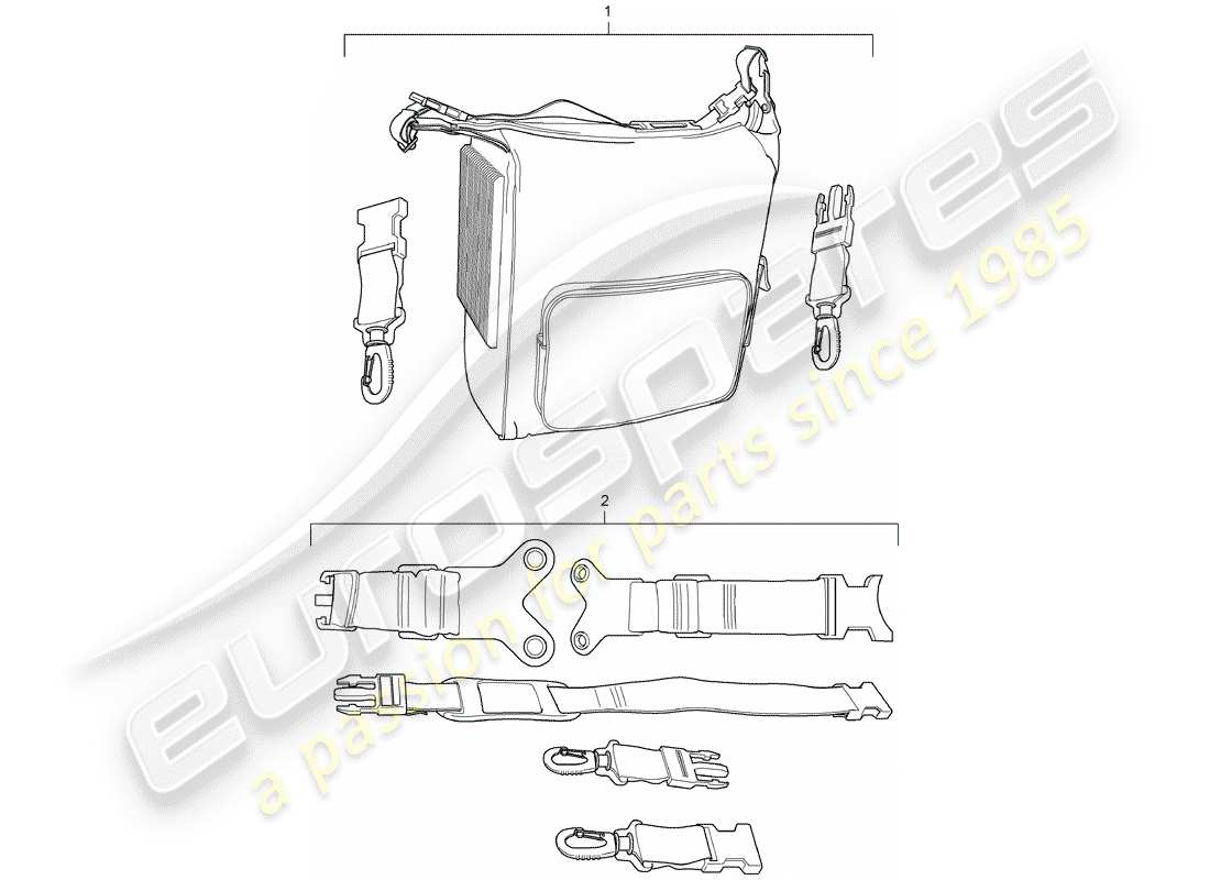 porsche tequipment cayenne (2014) cooling bag parts diagram