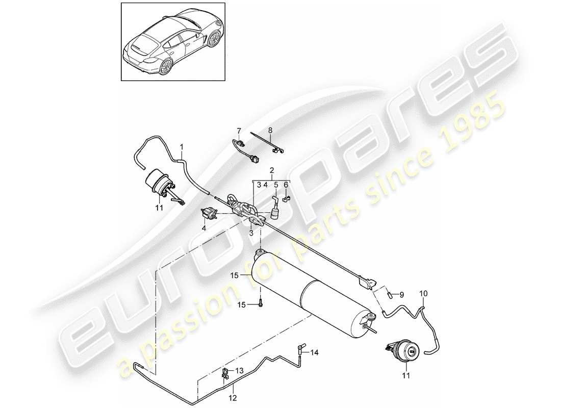 porsche panamera 970 (2016) exhaust system part diagram