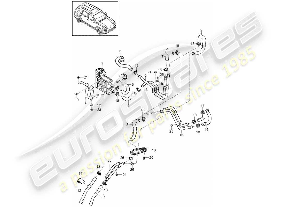 porsche cayenne e2 (2018) hybrid part diagram