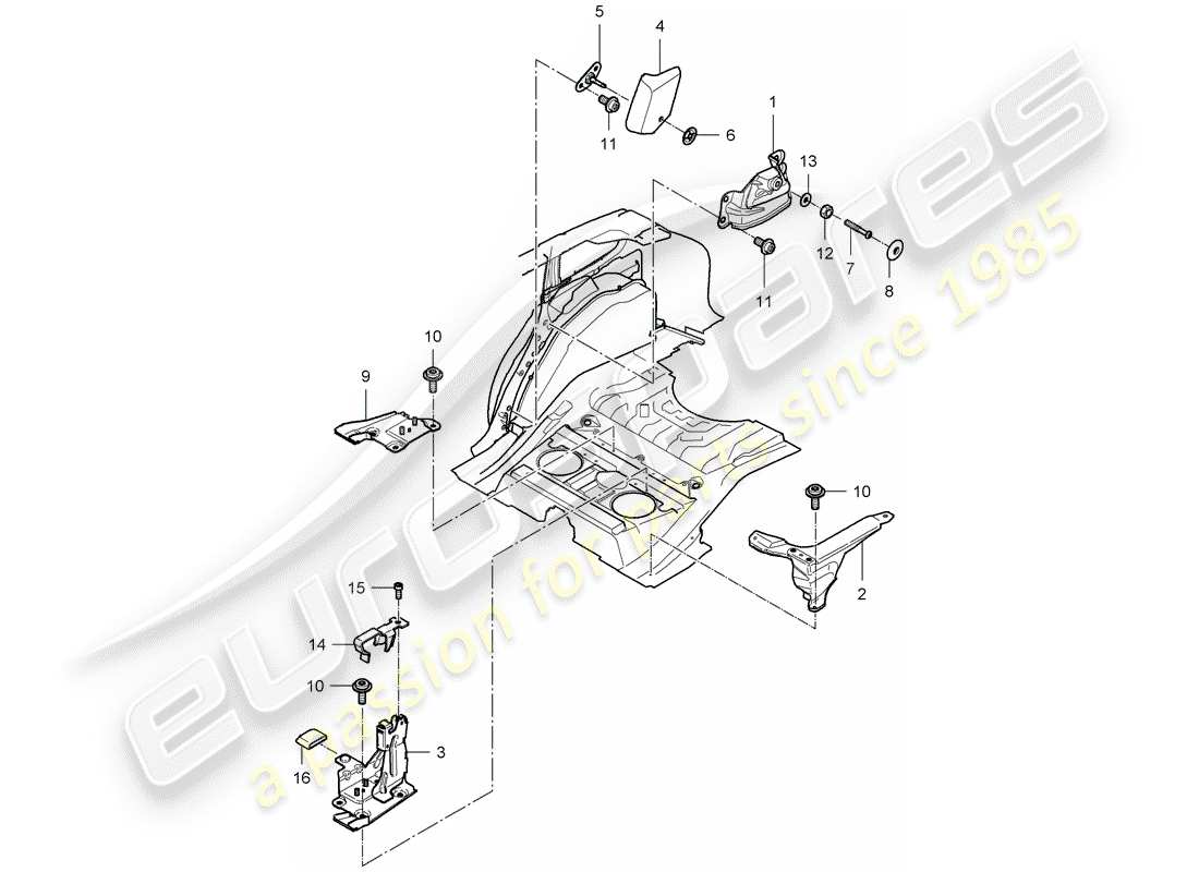 porsche cayenne (2009) seat support part diagram