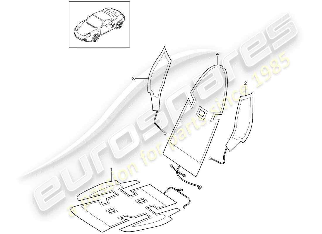 porsche boxster 987 (2011) heater part diagram