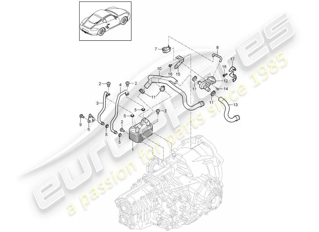 porsche cayman 987 (2010) - pdk - parts diagram