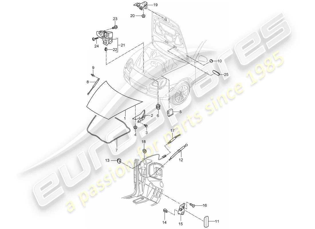 porsche cayenne (2009) cover part diagram