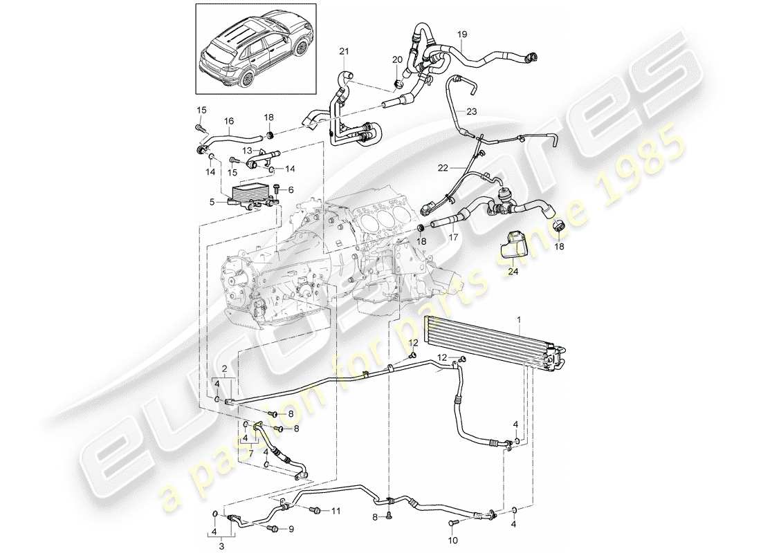 porsche cayenne e2 (2018) tiptronic part diagram