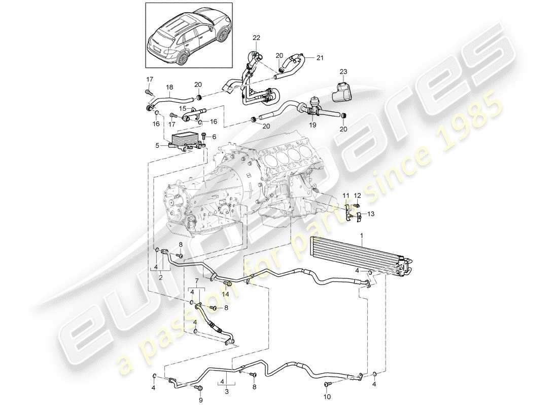 porsche cayenne e2 (2018) tiptronic part diagram