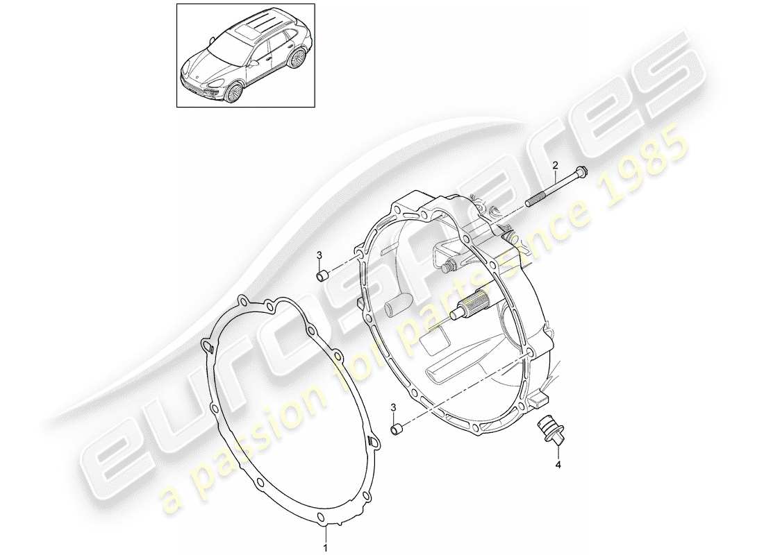 porsche cayenne e2 (2018) mounting parts for engine and part diagram