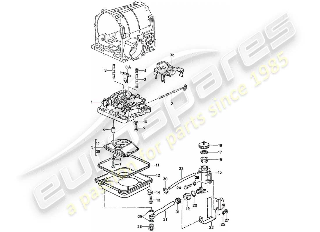 porsche 928 (1979) shift-valve body - automatic transmission part diagram