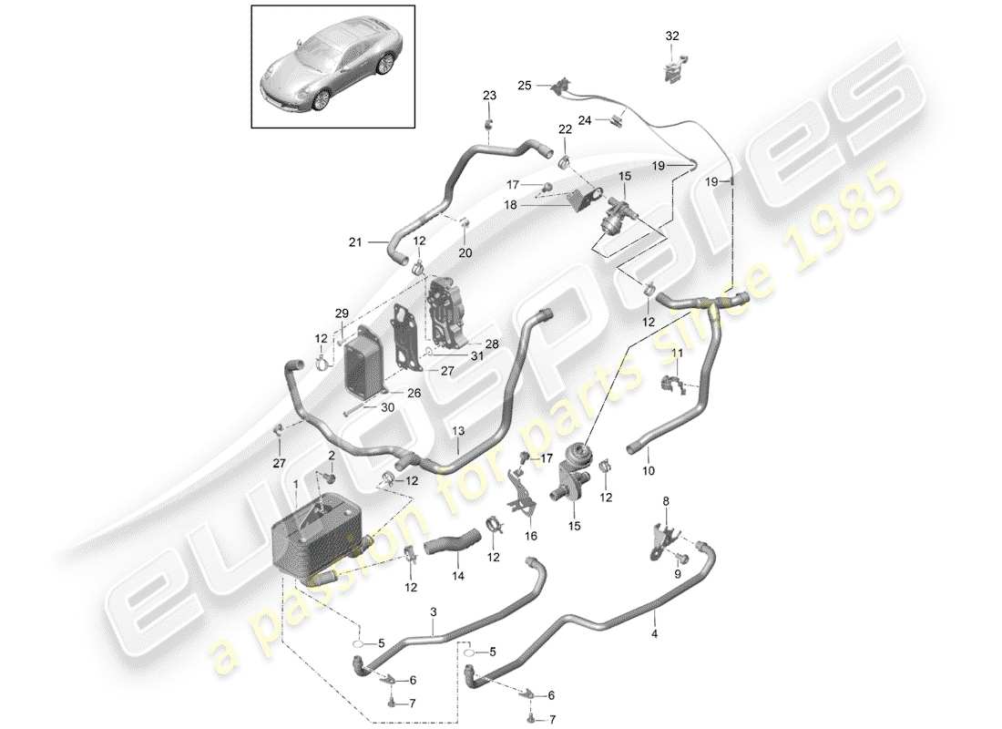 porsche 991 gen. 2 (2018) - pdk - parts diagram