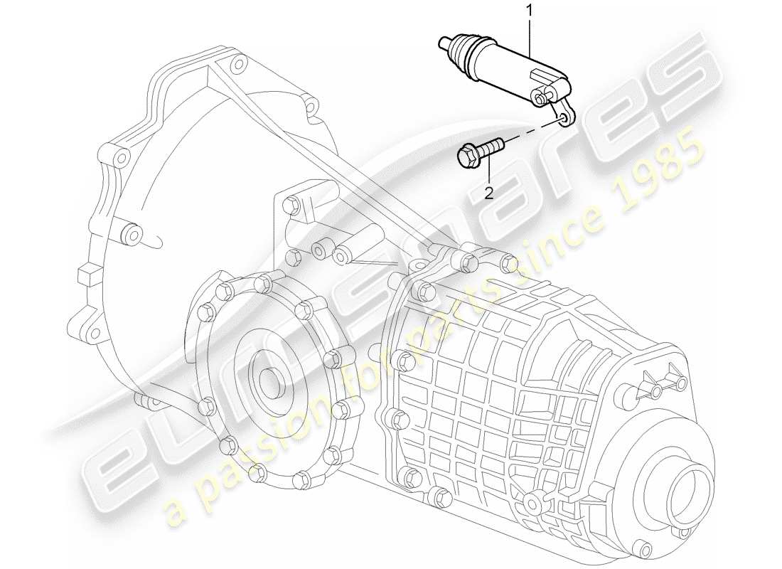 porsche boxster 986 (2002) hydraulic clutch - operation parts diagram
