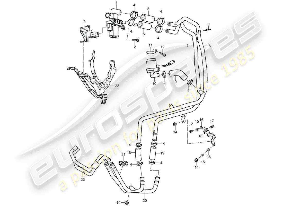 porsche cayenne (2003) heater part diagram