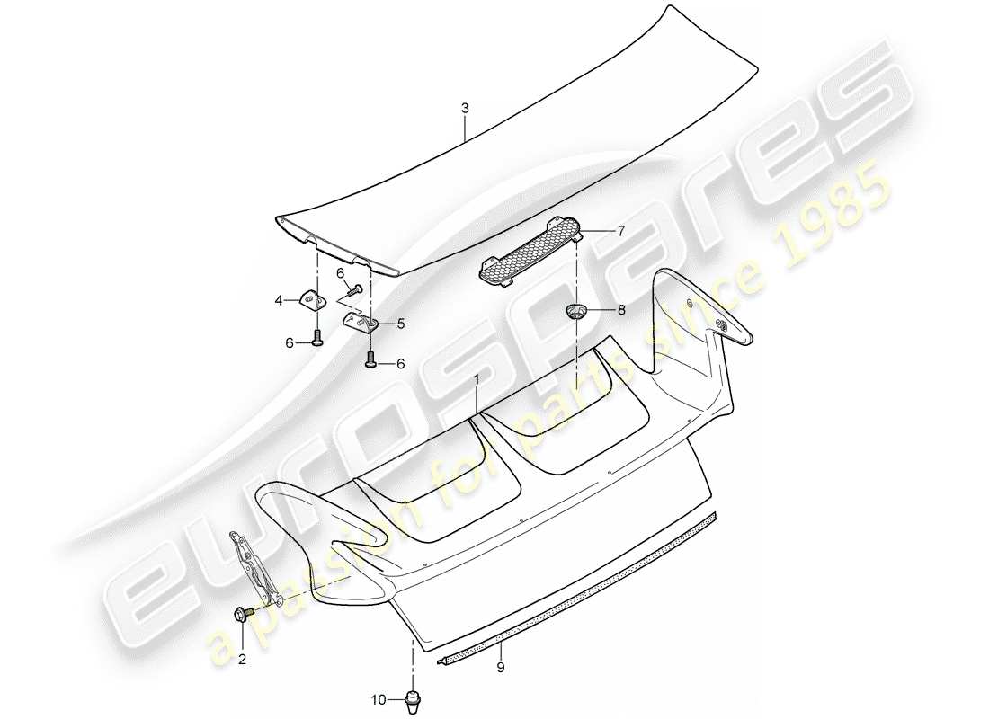 porsche 997 (2005) cover part diagram