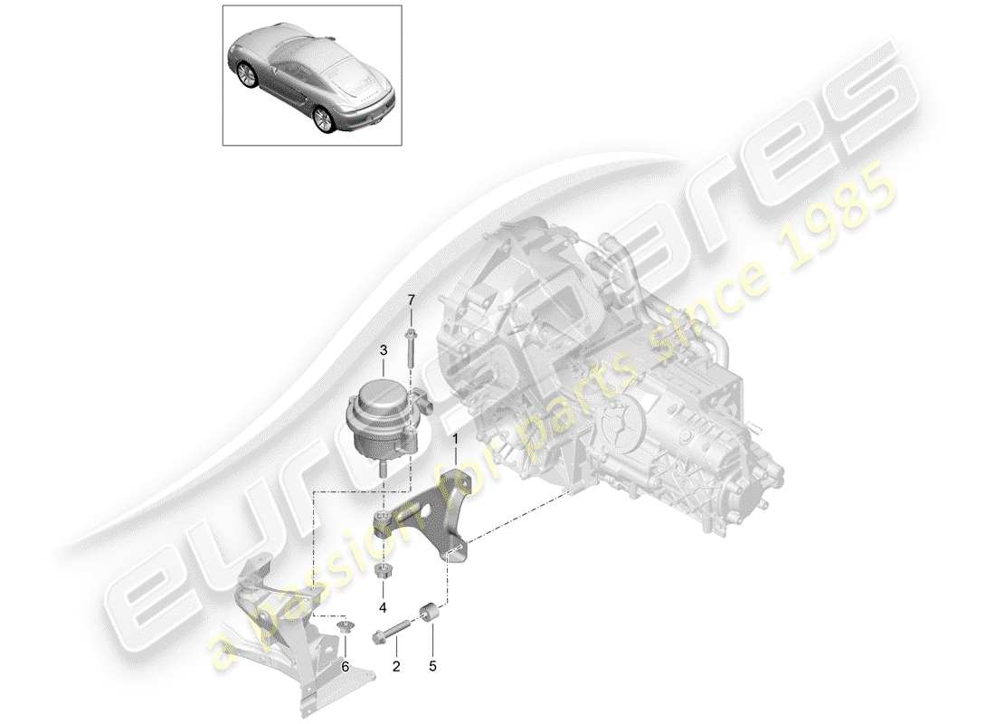 porsche cayman 981 (2016) transmission suspension part diagram