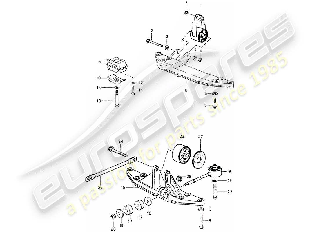 porsche 964 (1992) transmission suspension part diagram