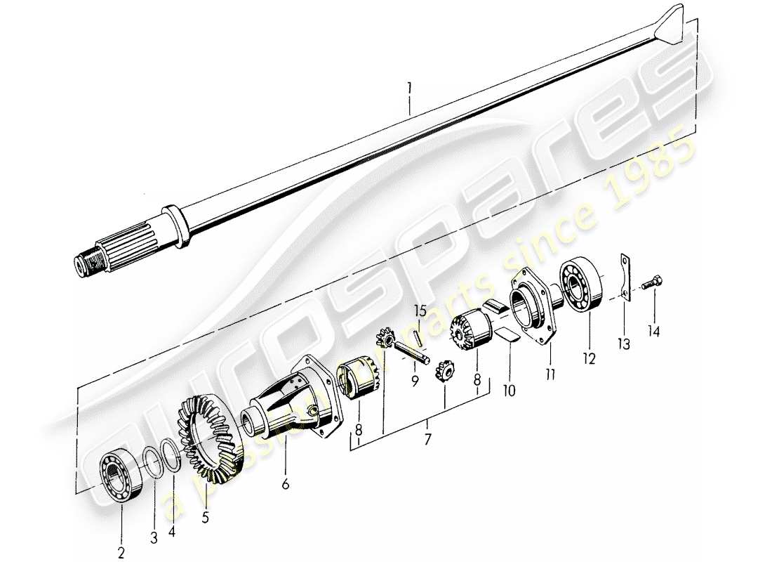 porsche 356/356a (1951) differential parts diagram