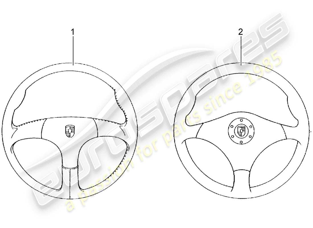 porsche classic accessories (2009) sports steering wheel - without: - airbag part diagram