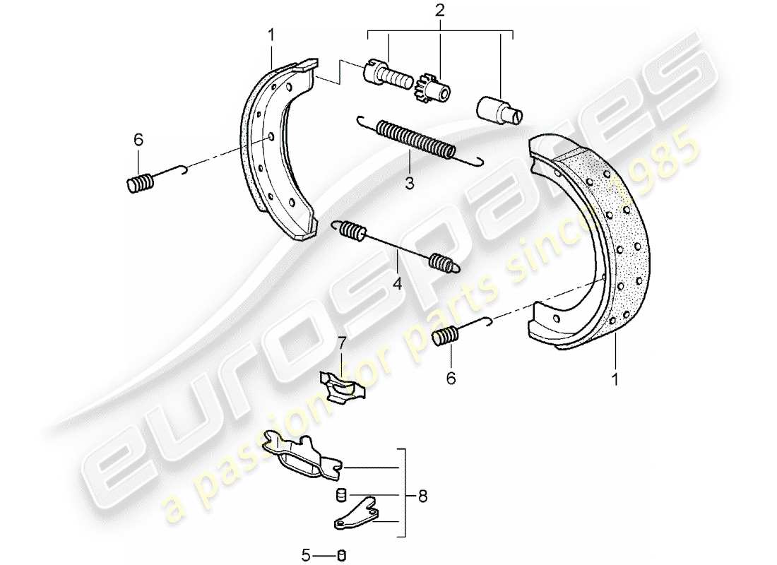 porsche 997 (2005) handbrake part diagram