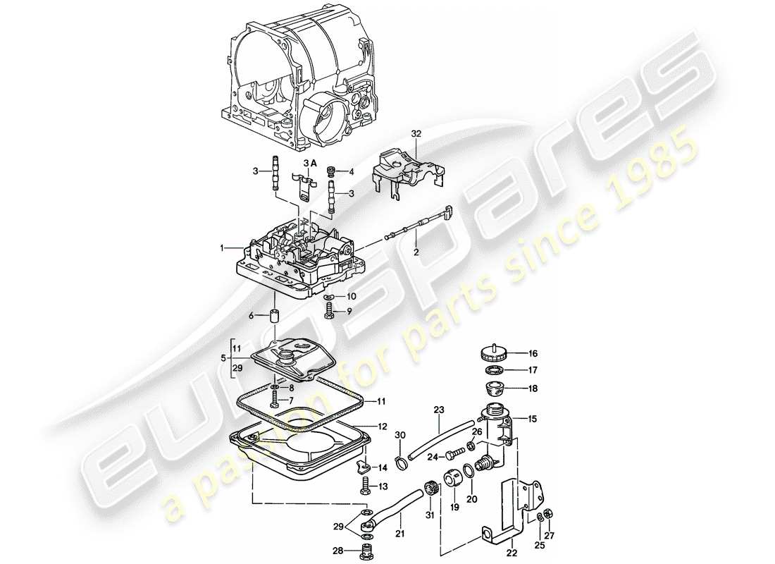 porsche 928 (1981) shift-valve body - automatic transmission parts diagram