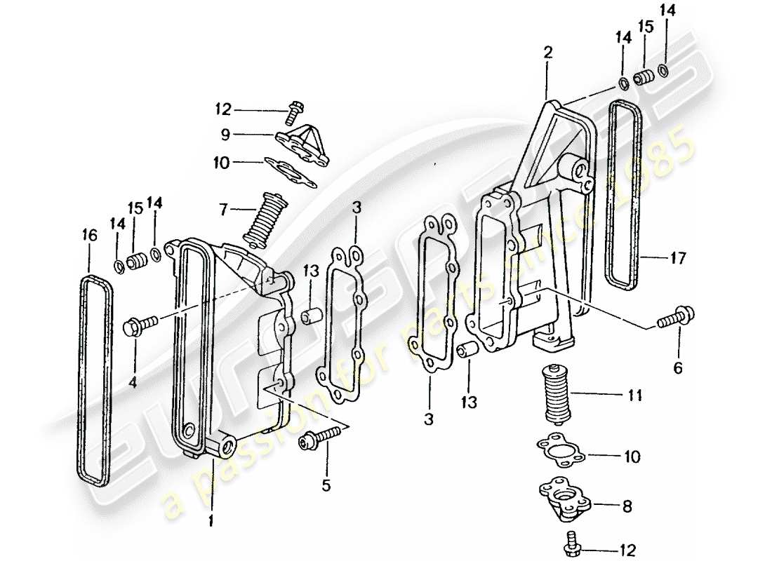 porsche 996 t/gt2 (2004) chain case - tensioner - chain parts diagram