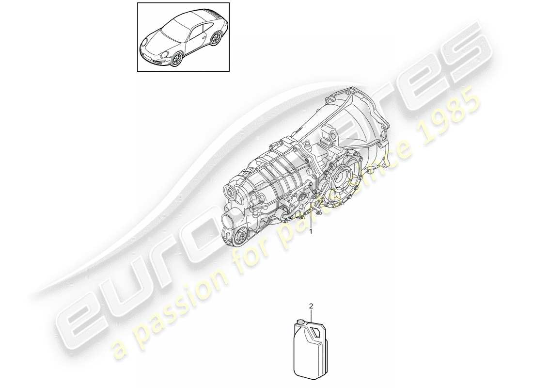 porsche 997 gen. 2 (2011) manual gearbox part diagram