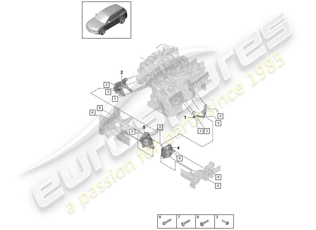 a part diagram from the porsche cayenne e3 parts catalogue