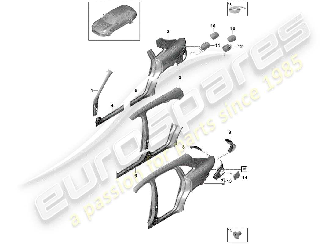 a part diagram from the porsche panamera parts catalogue