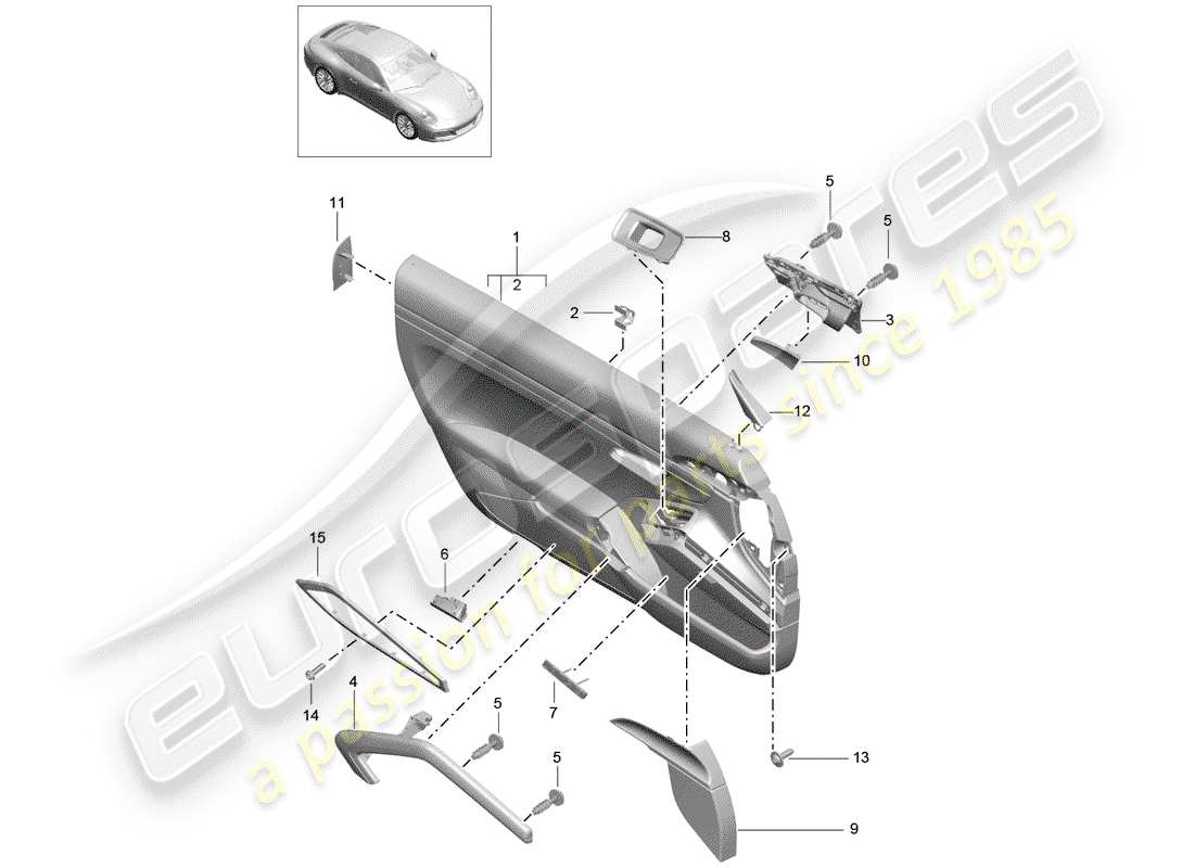 a part diagram from the porsche 991 parts catalogue