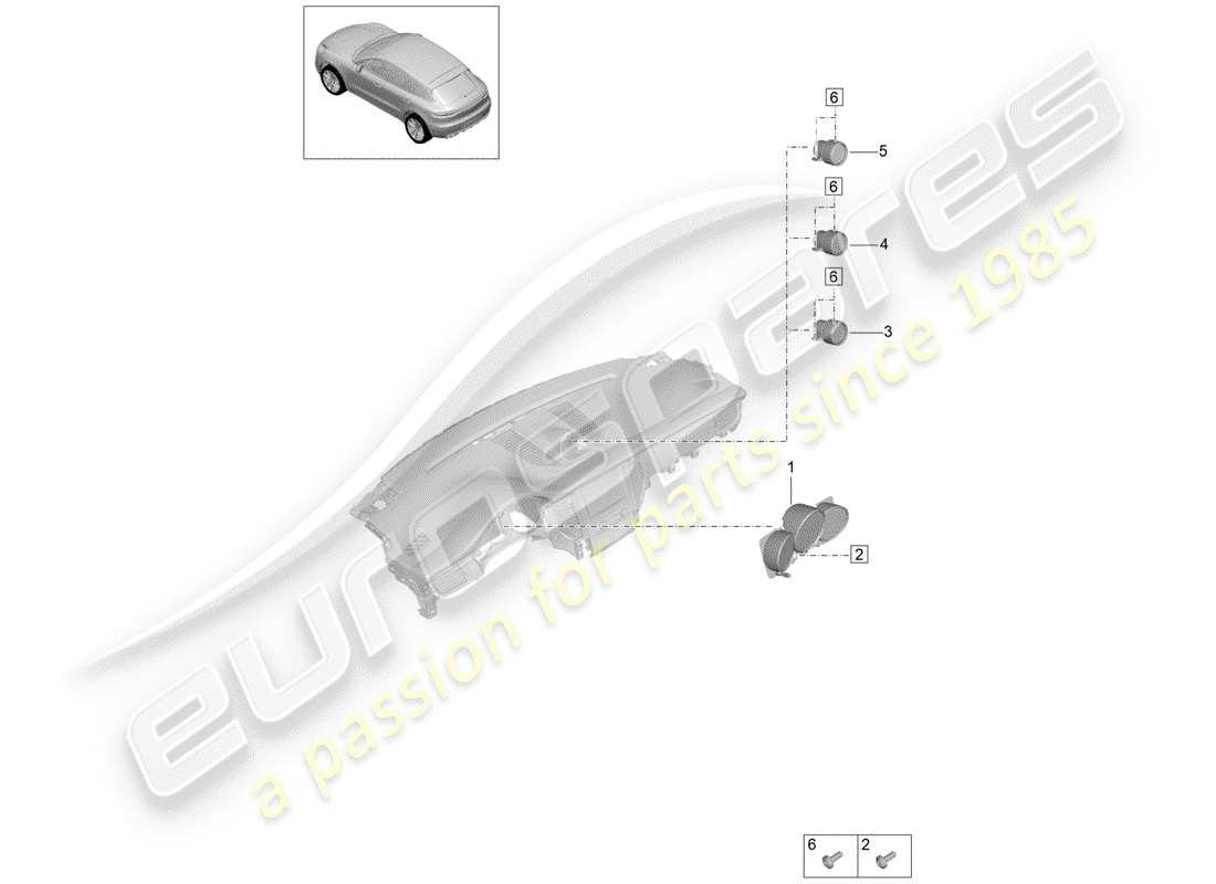 a part diagram from the porsche macan parts catalogue