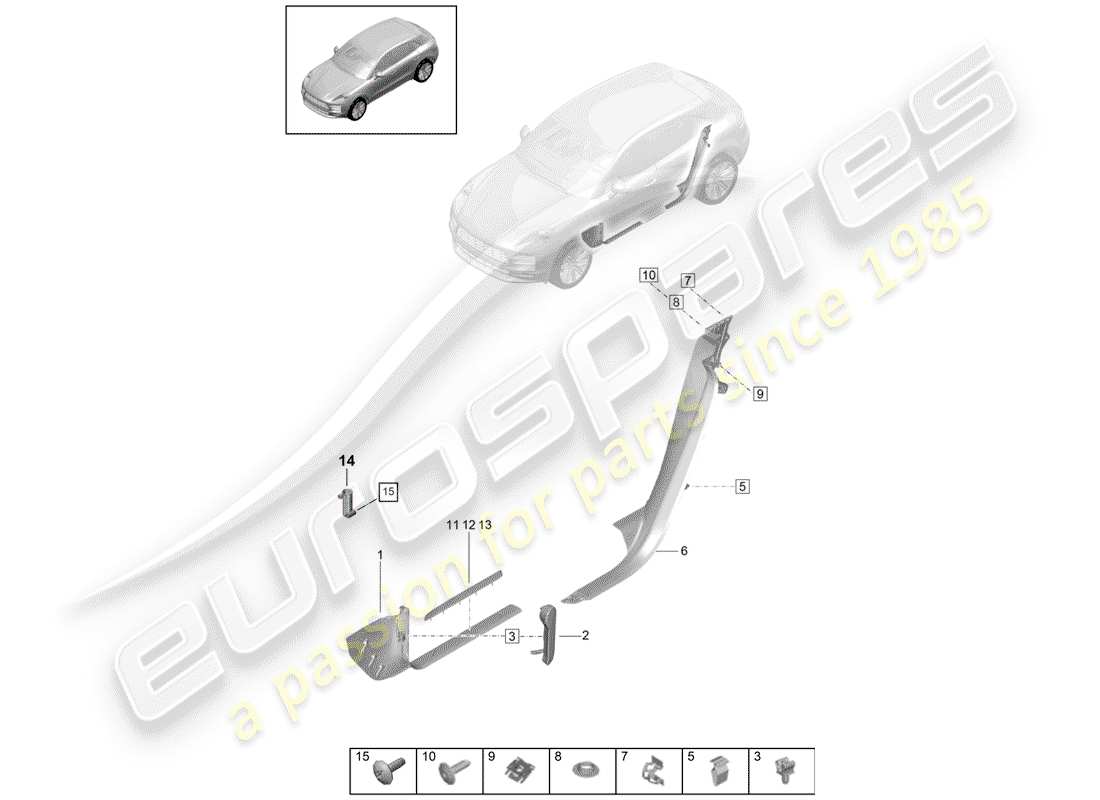 a part diagram from the porsche macan parts catalogue