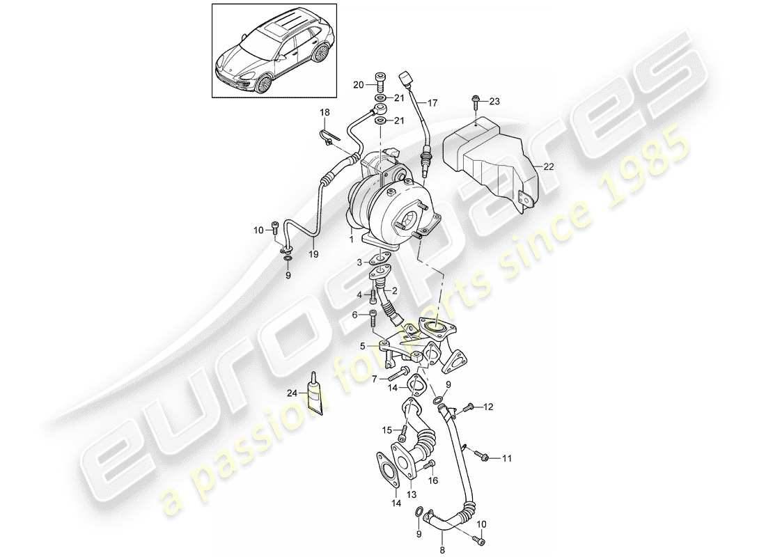 a part diagram from the porsche cayenne e2 (2011) parts catalogue