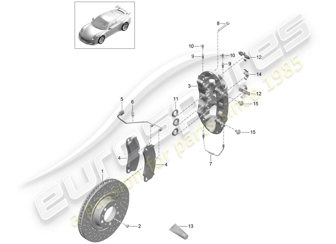 a part diagram from the porsche 991 parts catalogue