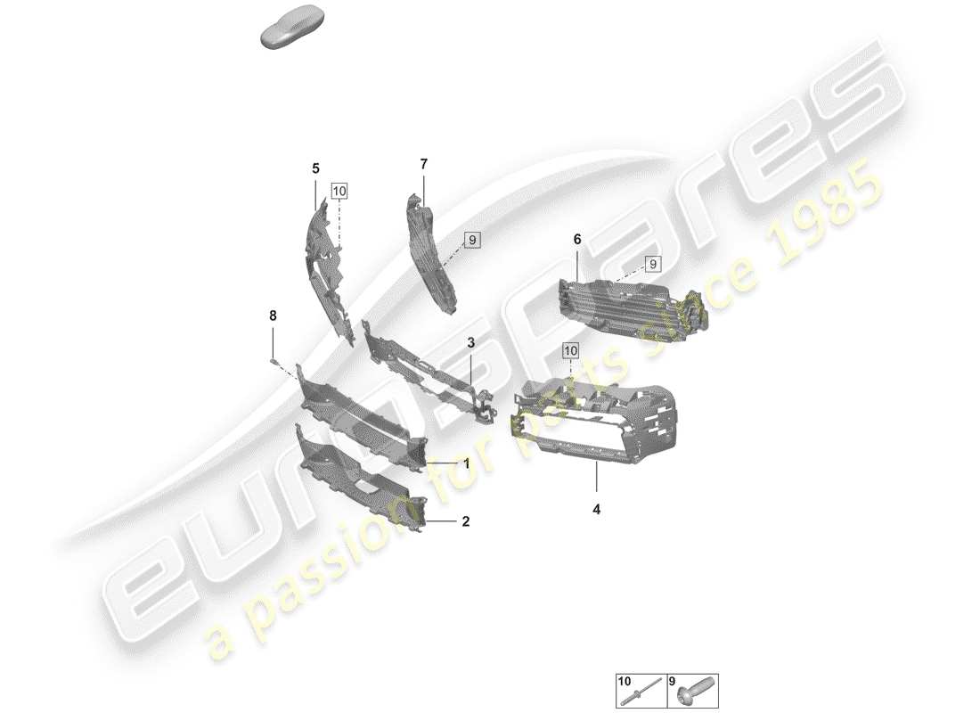 a part diagram from the porsche 992 parts catalogue