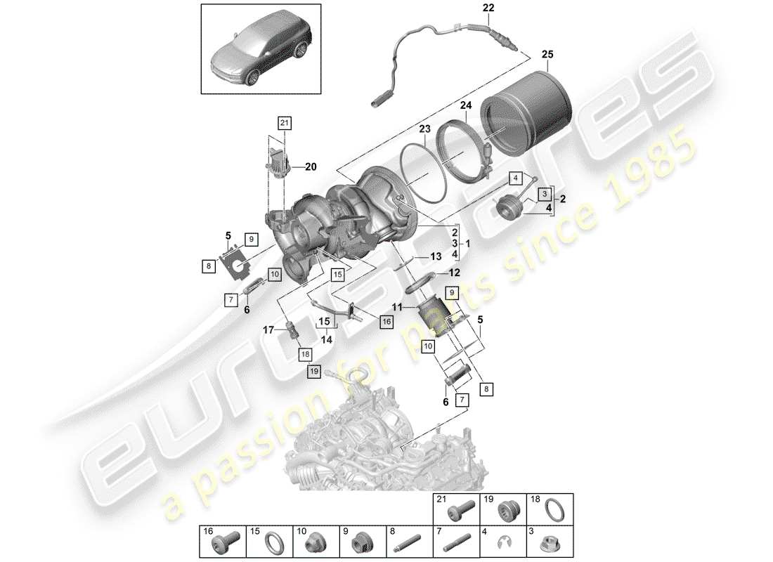 a part diagram from the porsche cayenne parts catalogue