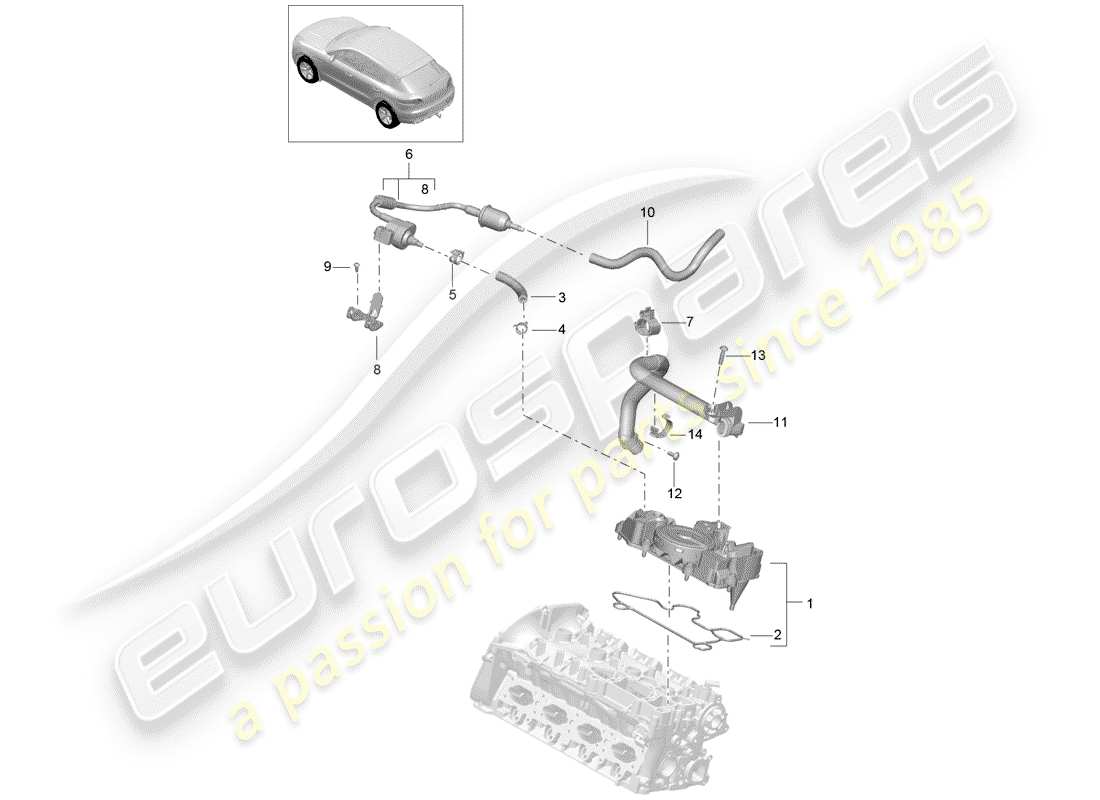 a part diagram from the porsche macan parts catalogue