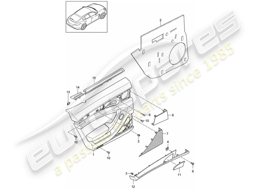 a part diagram from the porsche panamera parts catalogue