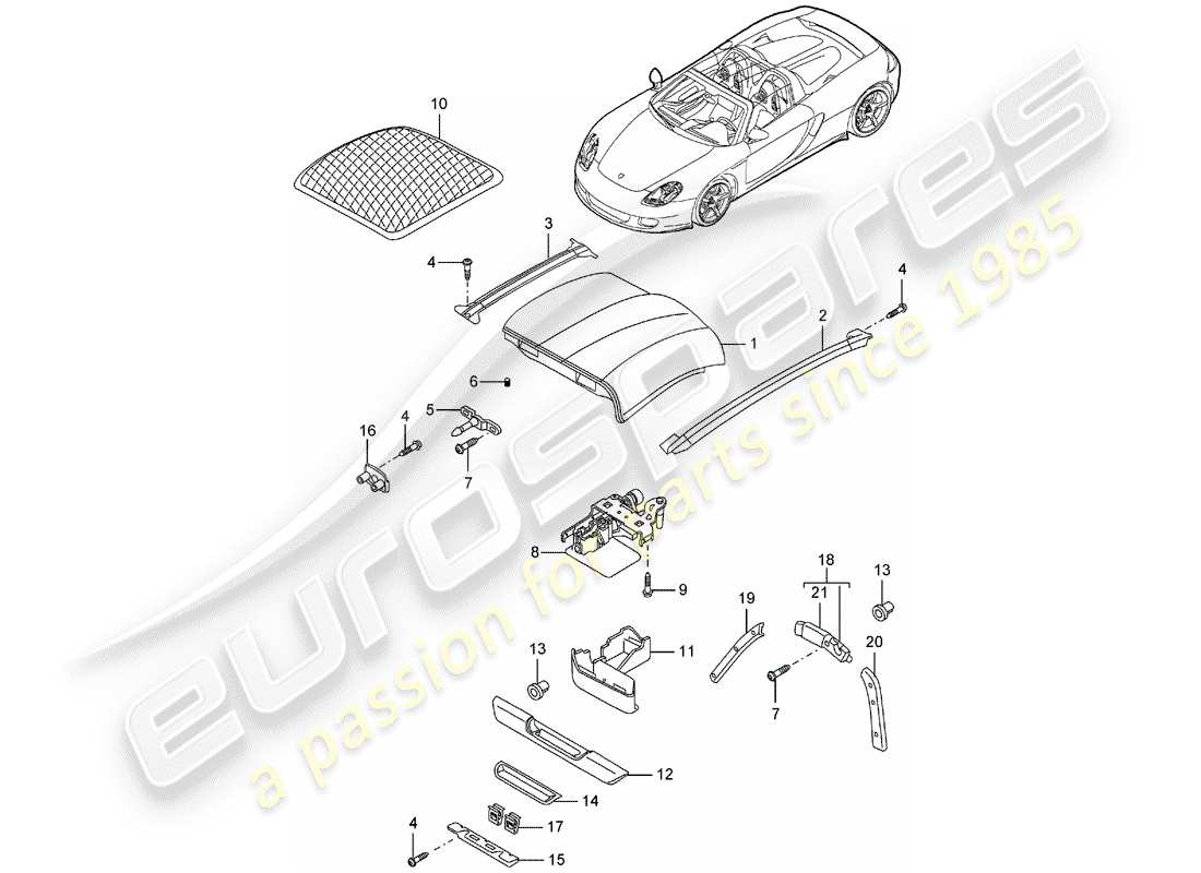 a part diagram from the porsche carrera gt parts catalogue