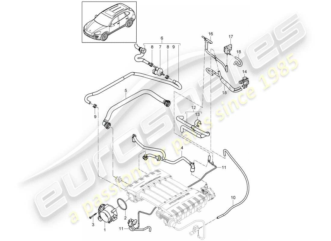 a part diagram from the porsche cayenne parts catalogue