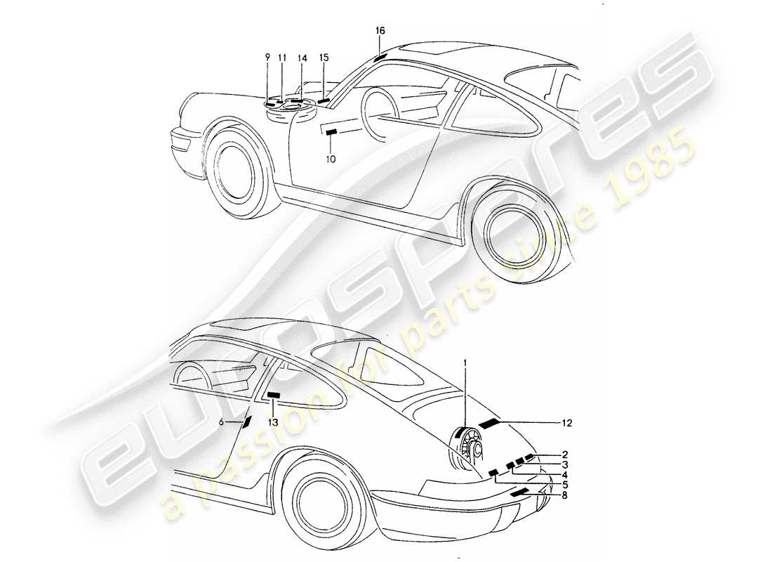 a part diagram from the porsche 964 parts catalogue