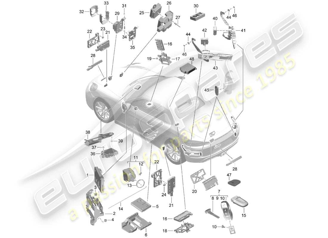 a part diagram from the porsche 718 boxster (2019) parts catalogue