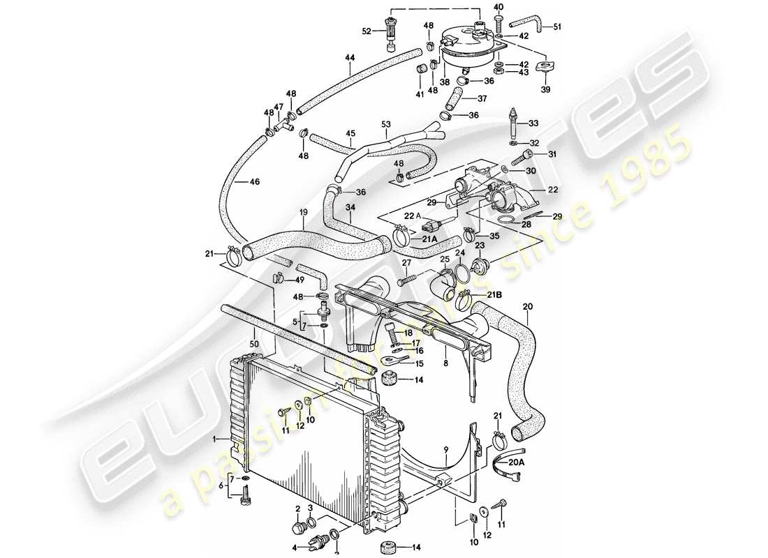 a part diagram from the porsche 928 parts catalogue