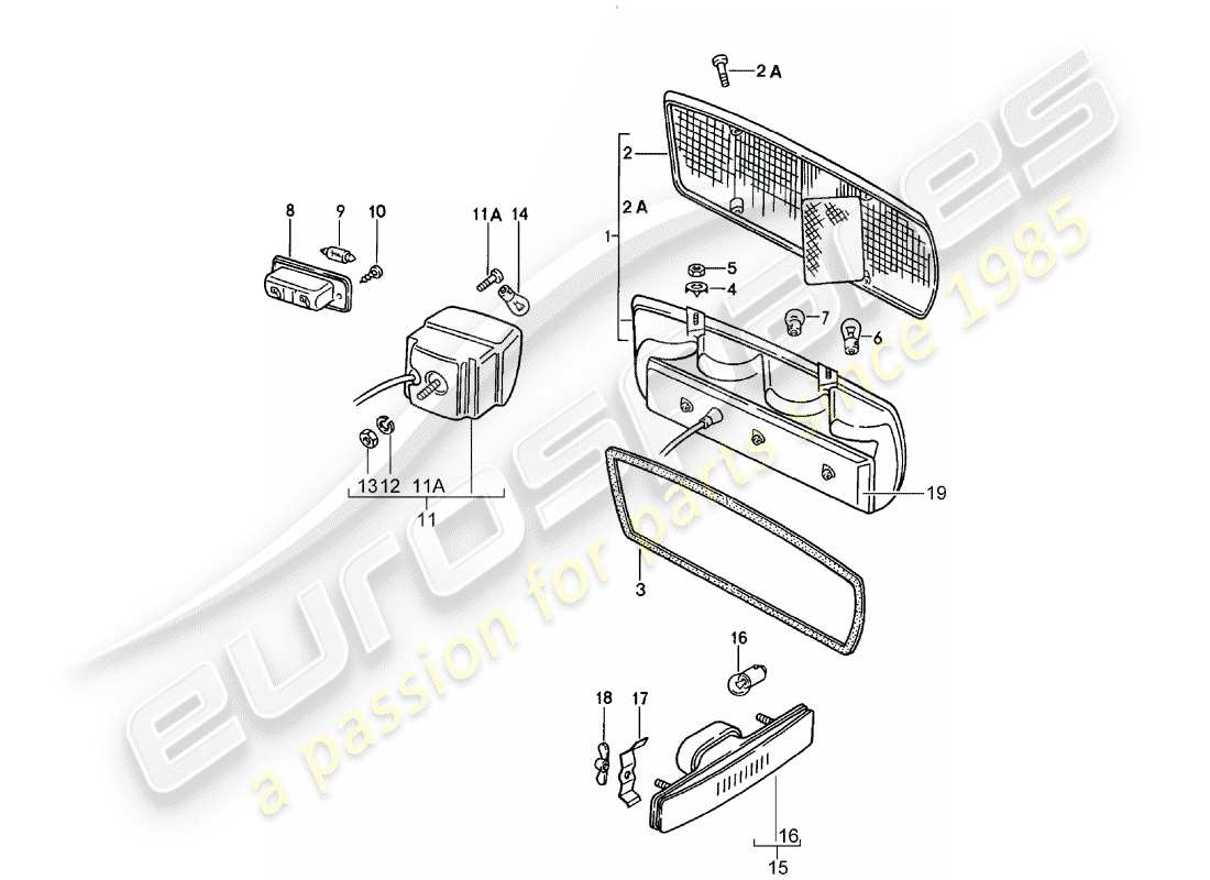 a part diagram from the porsche 928 parts catalogue