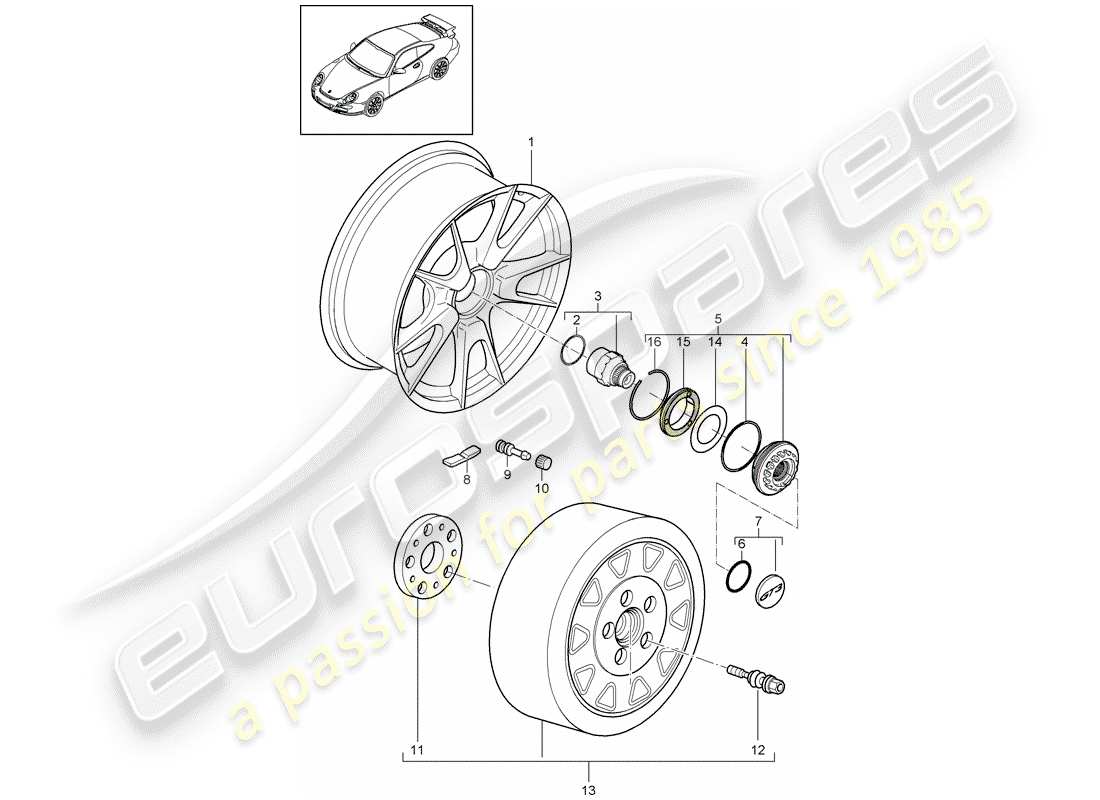 a part diagram from the porsche 997 parts catalogue