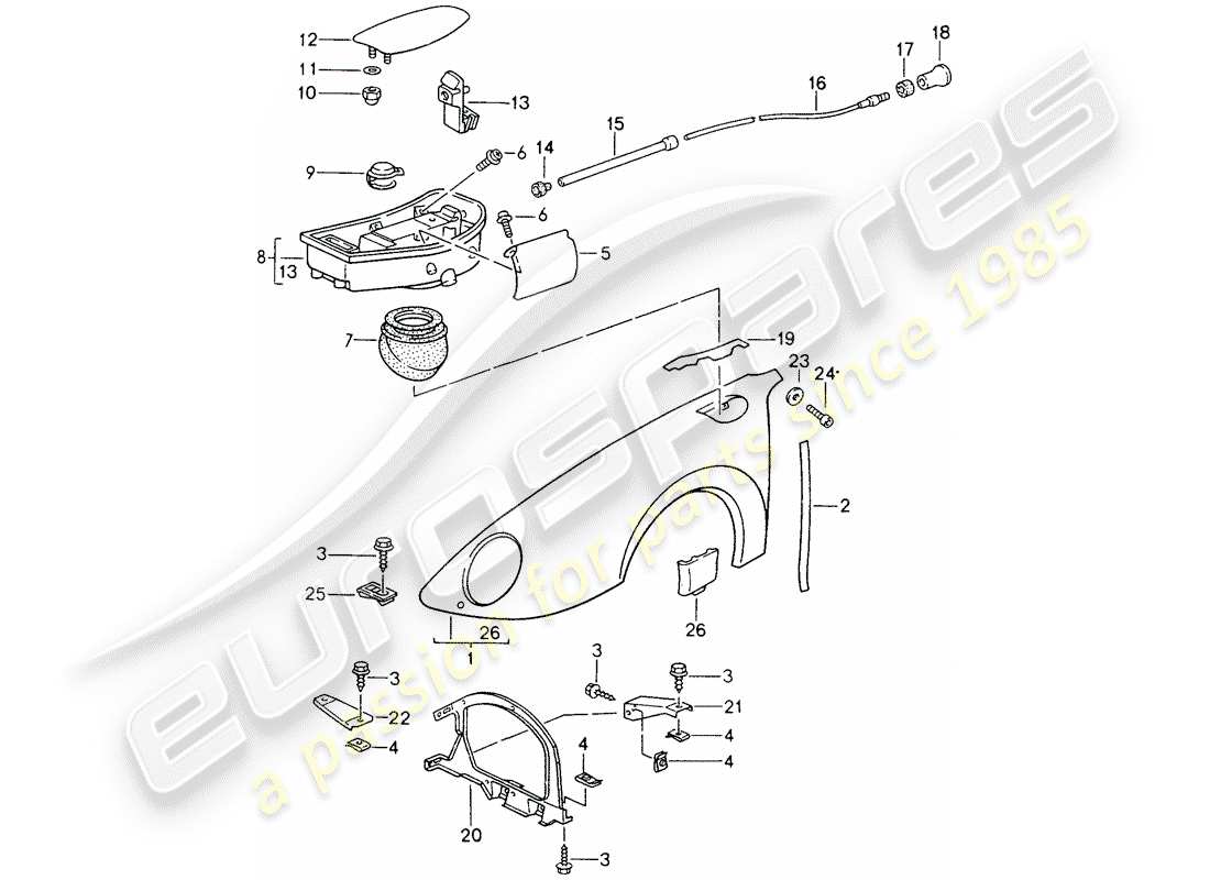 a part diagram from the porsche 993 parts catalogue