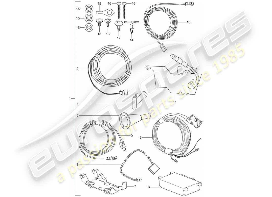 a part diagram from the porsche tequipment cayenne (2010) parts catalogue