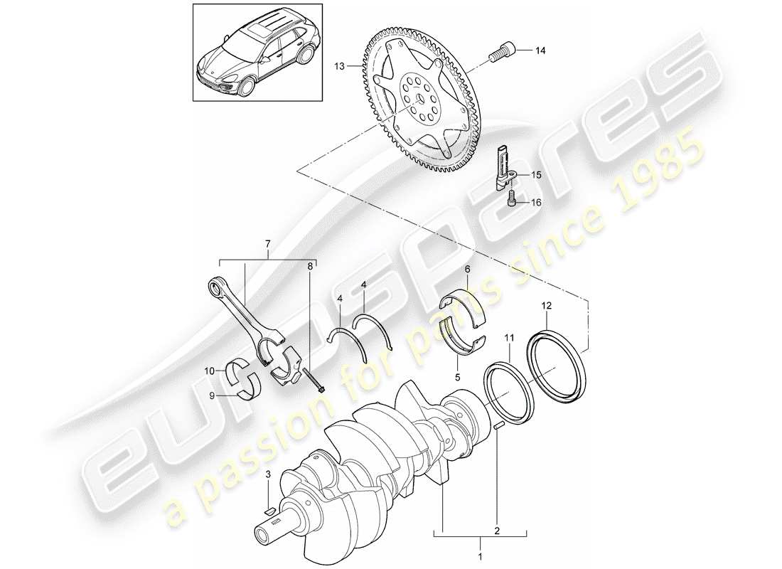 a part diagram from the porsche cayenne e2 (2017) parts catalogue