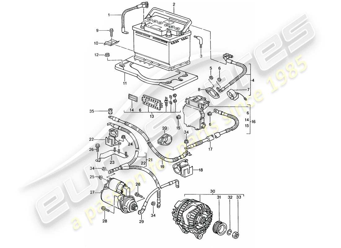 a part diagram from the porsche 996 parts catalogue