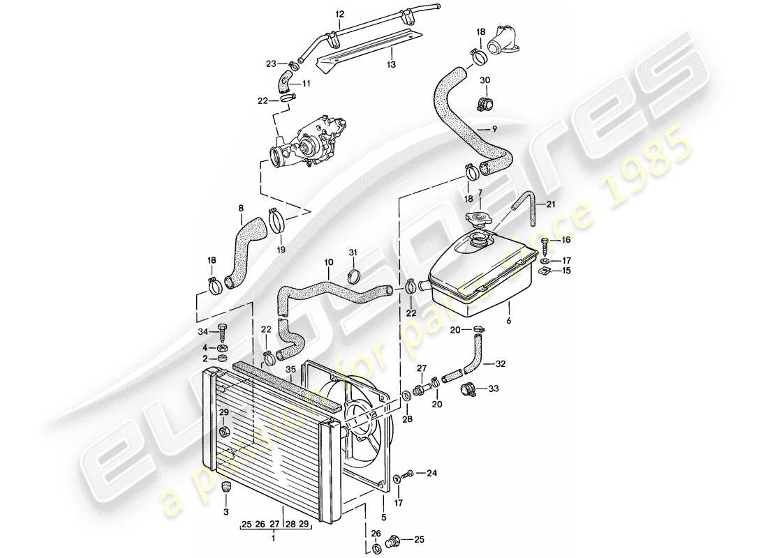 a part diagram from the porsche 944 (1986) parts catalogue